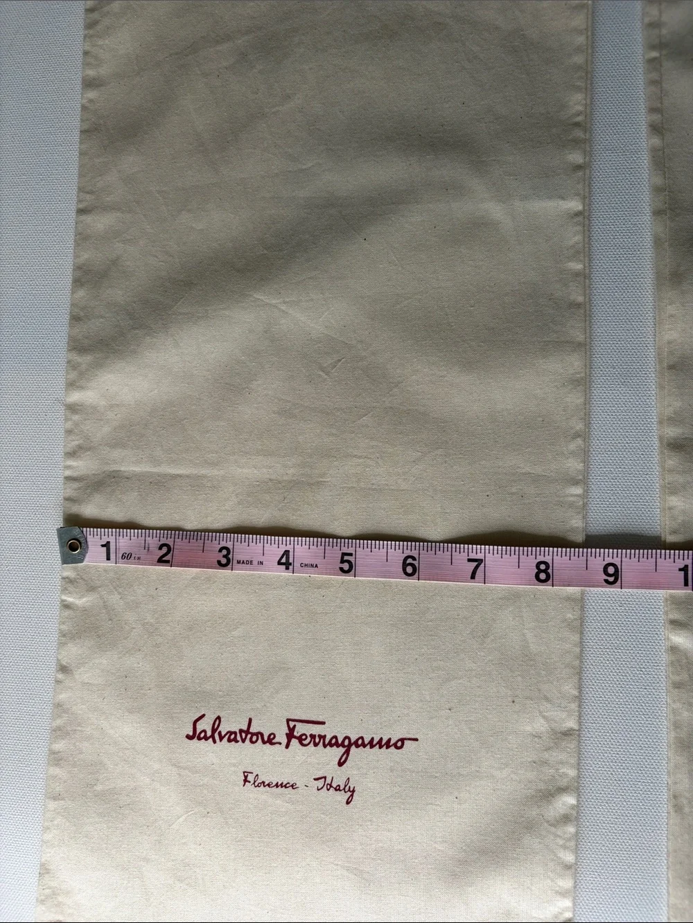 Salvatore Ferragamo Cream Pair of Logo Dust Bags